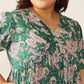 Janasya Dark Cotton Floral Tiered Dress | Swadesiicart