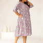 Janasya Light Cotton Floral Tiered Dress | Swadesiicart