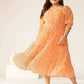 Janasya Bright Georgette Floral Tiered Dress | Swadesiicart