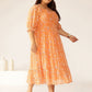 Janasya Bright Georgette Floral Tiered Dress | Swadesiicart
