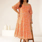 Janasya Bright Georgette Floral Tiered Dress | Swadesiicart