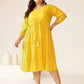 Janasya Dark Rayon Solid Tiered Dress | Swadesiicart