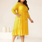 Janasya Dark Rayon Solid Tiered Dress | Swadesiicart