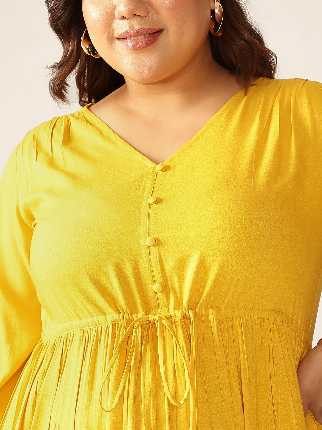 Janasya Dark Rayon Solid Tiered Dress | Swadesiicart