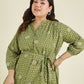 Janasya Dark Cotton Floral A-Line Dress | Swadesiicart