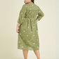 Janasya Dark Cotton Floral A-Line Dress | Swadesiicart