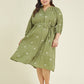 Janasya Dark Cotton Floral A-Line Dress | Swadesiicart