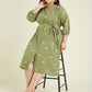 Janasya Dark Cotton Floral A-Line Dress | Swadesiicart