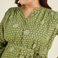 Janasya Dark Cotton Floral A-Line Dress | Swadesiicart