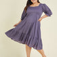 Janasya Light Cotton Solid A-Line Dress | Swadesiicart