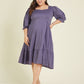 Janasya Light Cotton Solid A-Line Dress | Swadesiicart
