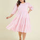 Janasya Cotton Solid Tiered Dress | Swadesiicart