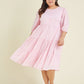 Janasya Cotton Solid Tiered Dress | Swadesiicart