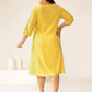Janasya Bright Cotton Solid A-Line Dress | Swadesiicart