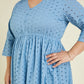 Janasya Light Cotton Schiffli Fit & Flare Dress | Swadesiicart