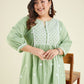 Janasya Light Cotton Embroidered A-Line Kurta Set | Swadesiicart