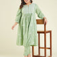 Janasya Light Cotton Embroidered A-Line Kurta Set | Swadesiicart