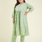 Janasya Light Cotton Embroidered A-Line Kurta Set | Swadesiicart