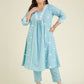 Janasya Light Cotton Embroidered A-Line Kurta Set | Swadesiicart