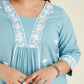 Janasya Light Cotton Embroidered A-Line Kurta Set | Swadesiicart