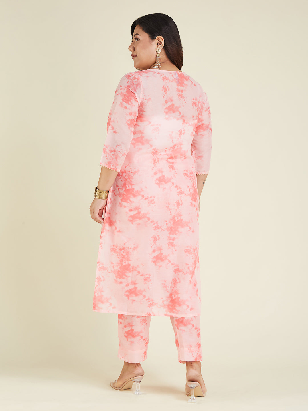 Janasya Light Silk Blend Tie & dye Straight Kurta Set | Swadesiicart