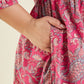 Janasya Bright Cotton Floral A-Line Kurta Set | Swadesiicart