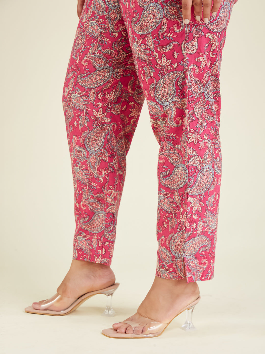 Janasya Bright Cotton Floral A-Line Kurta Set | Swadesiicart