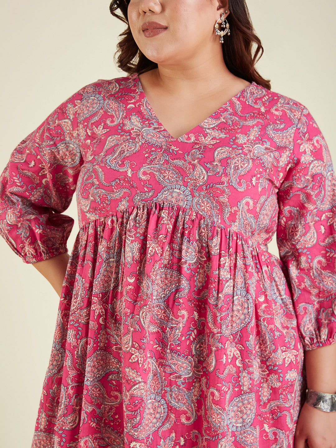 Janasya Bright Cotton Floral A-Line Kurta Set | Swadesiicart
