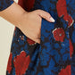 Janasya Dark Cotton Floral A-Line Kurta Set | Swadesiicart