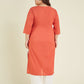 Janasya Dark Cotton Embroidered Straight Kurta | Swadesiicart