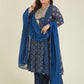 Janasya Dark Georgette Ajrakh Anarkali Kurta Set | Swadesiicart