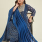 Janasya Dark Georgette Ajrakh Anarkali Kurta Set | Swadesiicart