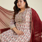 Janasya Light Georgette Yoke Embroidery A-Line Kurta Set | Swadesiicart