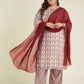 Janasya Light Georgette Yoke Embroidery A-Line Kurta Set | Swadesiicart