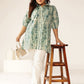 Janasya Dark Cotton Tie & dye Straight Tunic | Swadesiicart