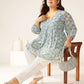 Janasya Bright Georgette Tropical A-Line Tunic | Swadesiicart