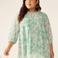 Janasya Light Georgette Floral A-Line Tunic | Swadesiicart