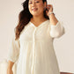 Janasya Light Dobby Chiffon Self Design A-Line Tunic | Swadesiicart