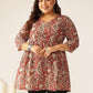 Janasya Dark Cotton Paisley Peplum Tunic | Swadesiicart