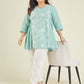 Janasya Bright Cotton Embroidered A-Line Tunic | Swadesiicart