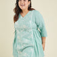 Janasya Bright Cotton Embroidered A-Line Tunic | Swadesiicart
