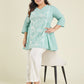 Janasya Bright Cotton Embroidered A-Line Tunic | Swadesiicart