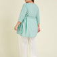Janasya Bright Cotton Embroidered A-Line Tunic | Swadesiicart