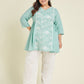 Janasya Bright Cotton Embroidered A-Line Tunic | Swadesiicart