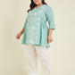Janasya Bright Cotton Embroidered A-Line Tunic | Swadesiicart