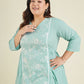 Janasya Bright Cotton Embroidered A-Line Tunic | Swadesiicart