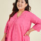 Janasya Bright Cotton Schiffli A-Line Tunic | Swadesiicart