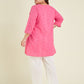 Janasya Bright Cotton Schiffli A-Line Tunic | Swadesiicart