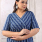 Janasya Dark Cotton Geometric Straight Kurta - Swadesiicart