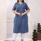 Janasya Dark Cotton Geometric Straight Kurta - Swadesiicart